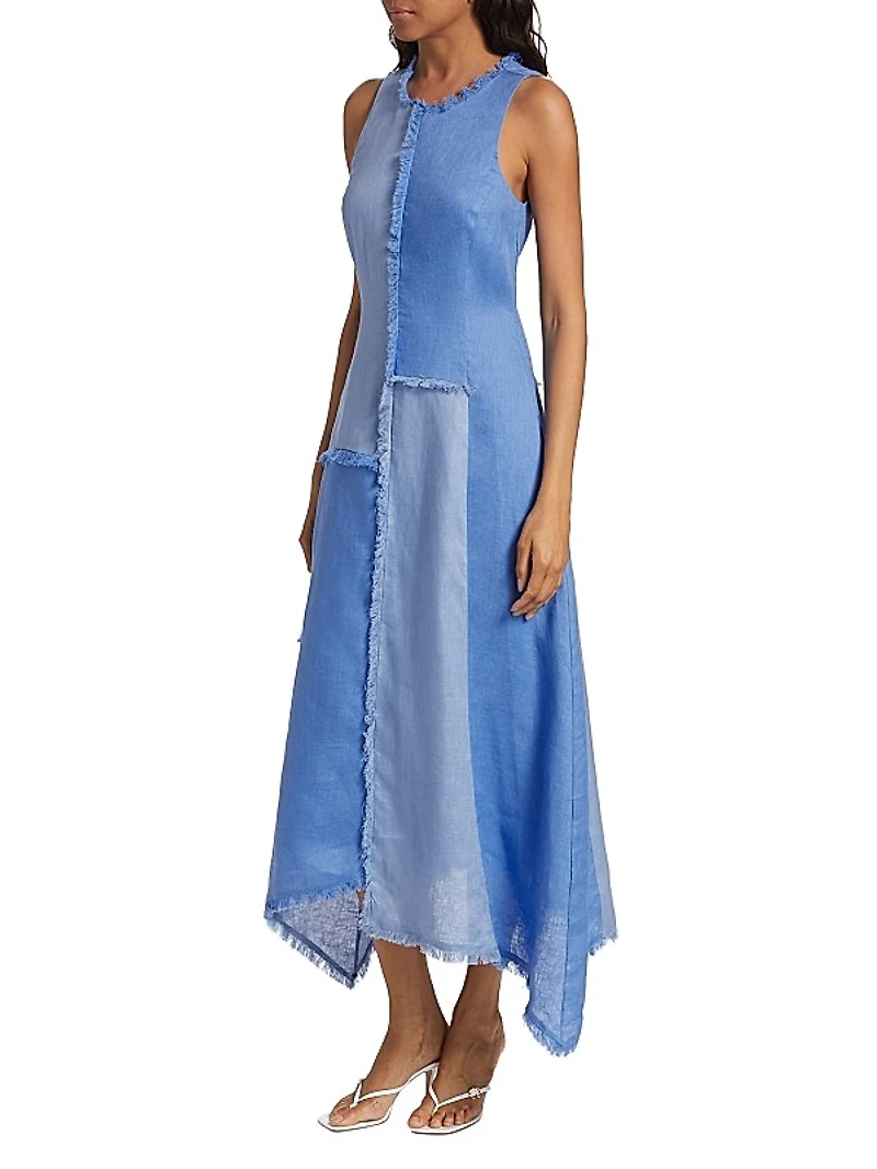 Thalassa Patchwork Linen Handkerchief Dress