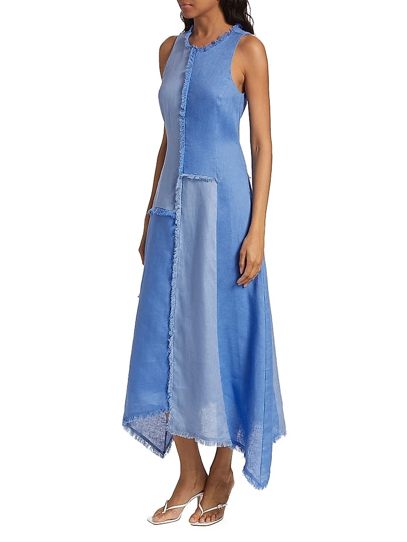 Thalassa Patchwork Linen Handkerchief Dress