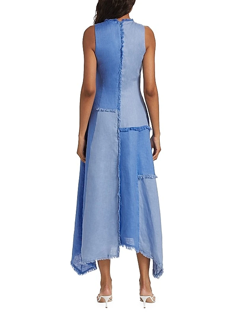 Thalassa Patchwork Linen Handkerchief Dress