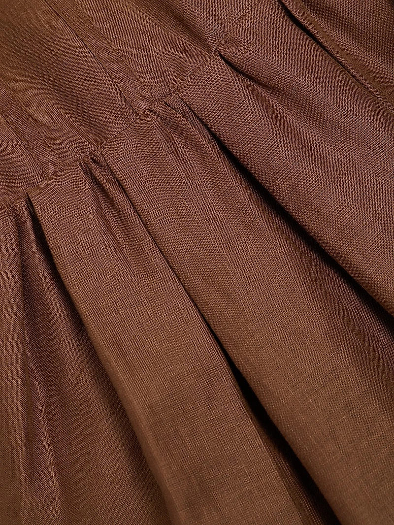 Makenna Linen Corset Midi-Dress