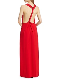 Crepe Twist-Back Gown