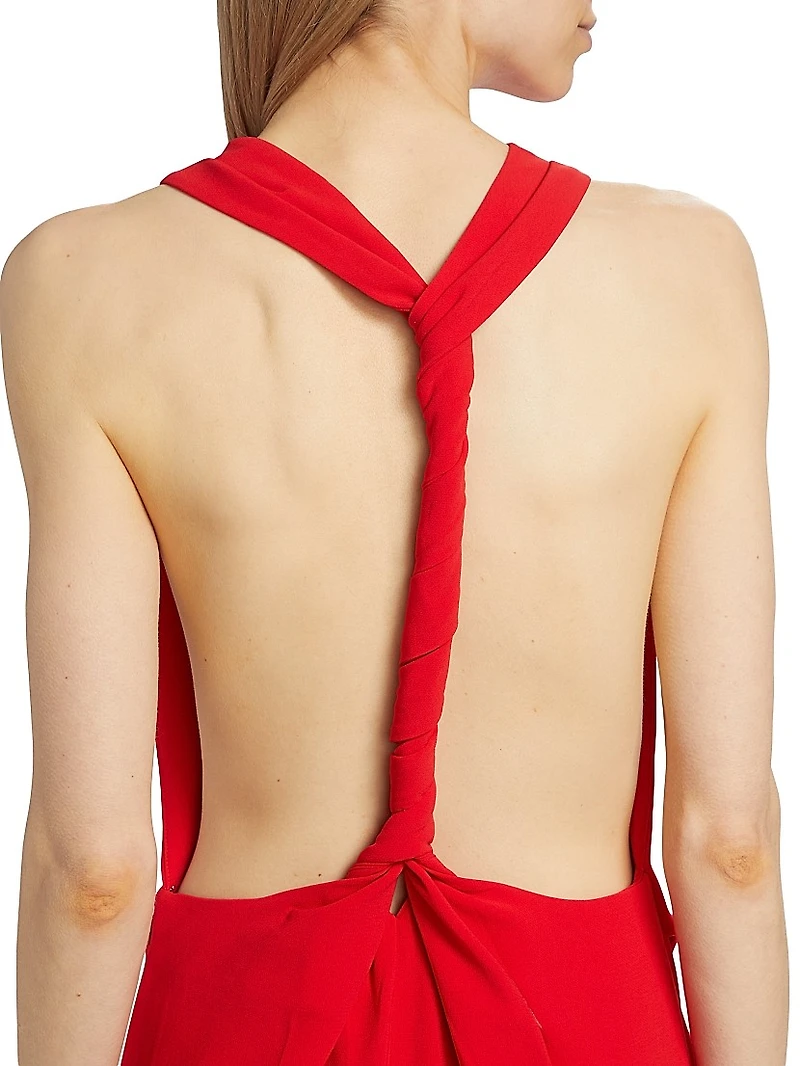 Crepe Twist-Back Gown