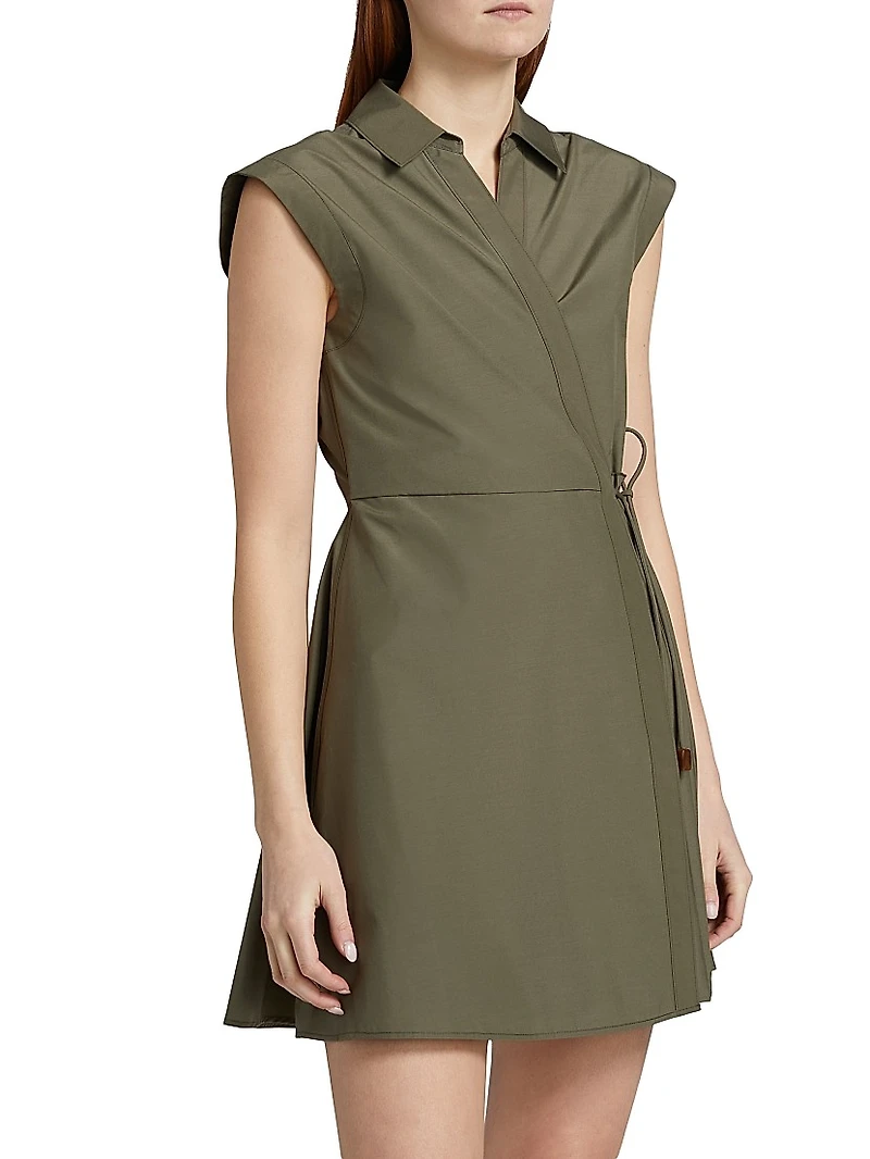 Shivon Pleated Poplin Tie-Waist Shirtdress