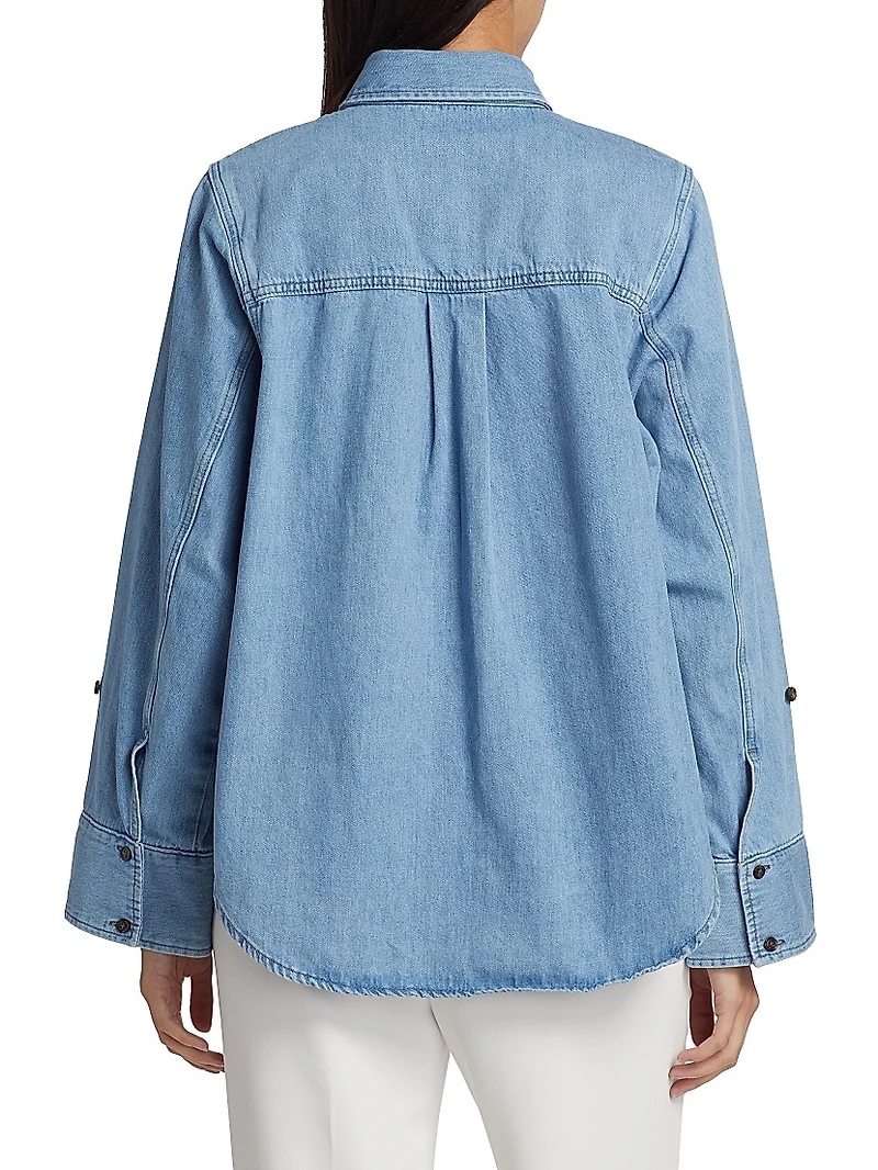 Wesley Bell-Sleeve Cotton Shirt