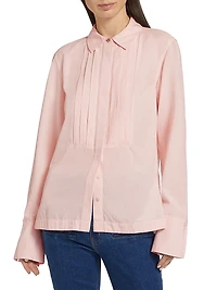 Valera Pleated Cotton-Blend Shirt