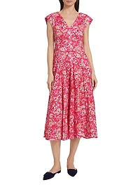 Ella Printed Cotton Midi-Dress
