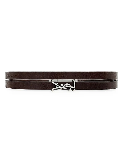 Cassandre Double-Wrap Bracelet in Leather