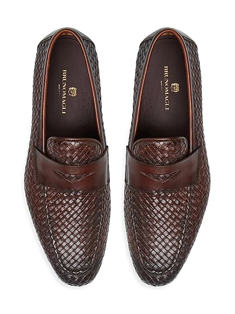 Manfredo Woven Leather Loafers