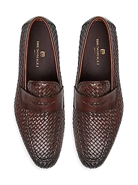 Manfredo Woven Leather Loafers