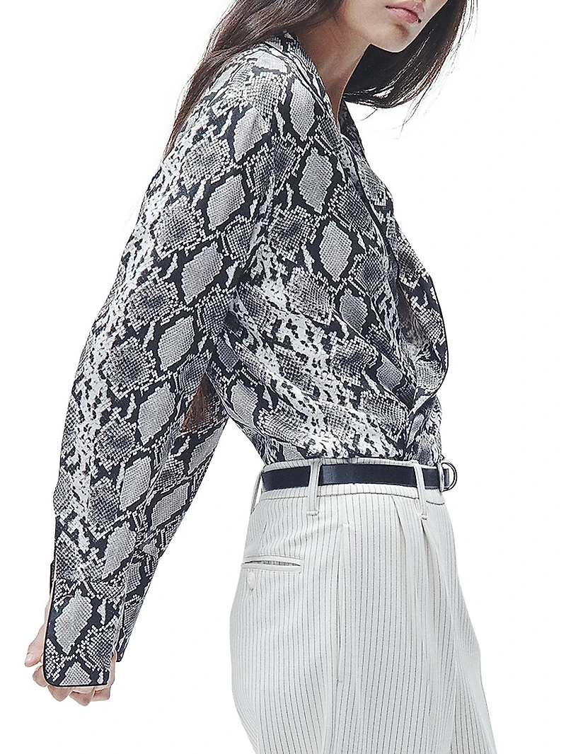 Aurora Snake Silk-Blend Shirt