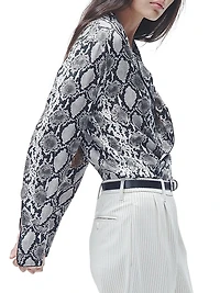 Aurora Snake Silk-Blend Shirt