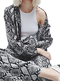 Lacey Snake Silk-Blend Pants