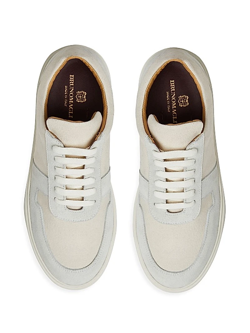 Darian Suede & Canvas Low-Top Sneakers