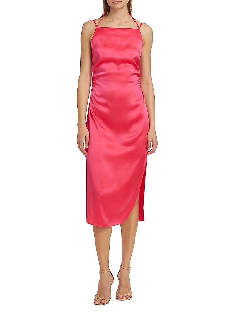 Amiyah Silk Slip Midi-Dress