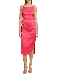 Amiyah Silk Slip Midi-Dress