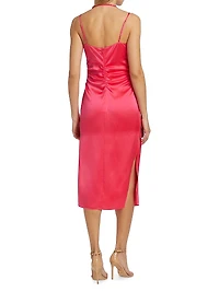 Amiyah Silk Slip Midi-Dress