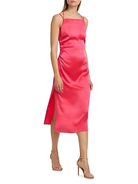 Amiyah Silk Slip Midi-Dress