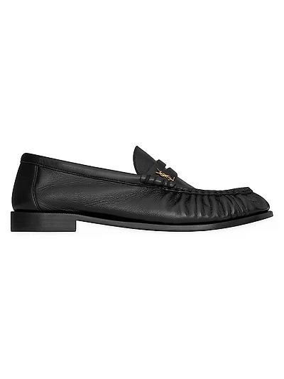 Women's Le Loafer Penny Slippers Shiny Creased Leather