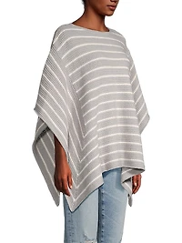 Stripe Cotton Crochet Poncho