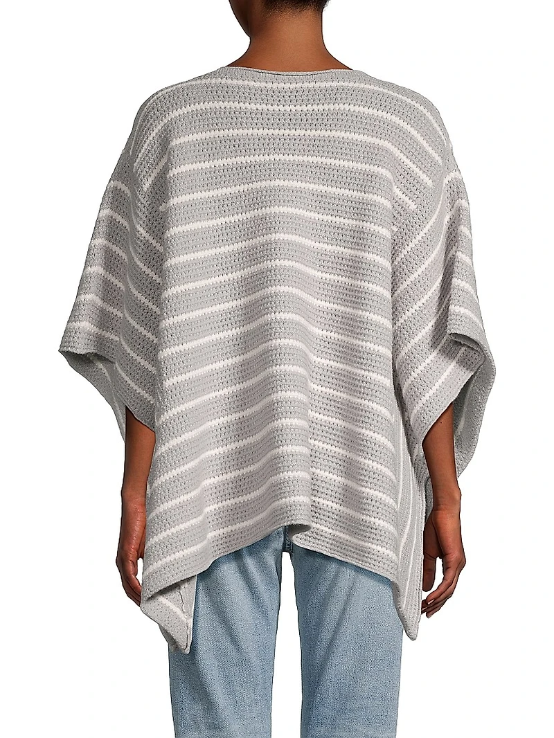 Stripe Cotton Crochet Poncho