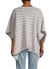 Stripe Cotton Crochet Poncho