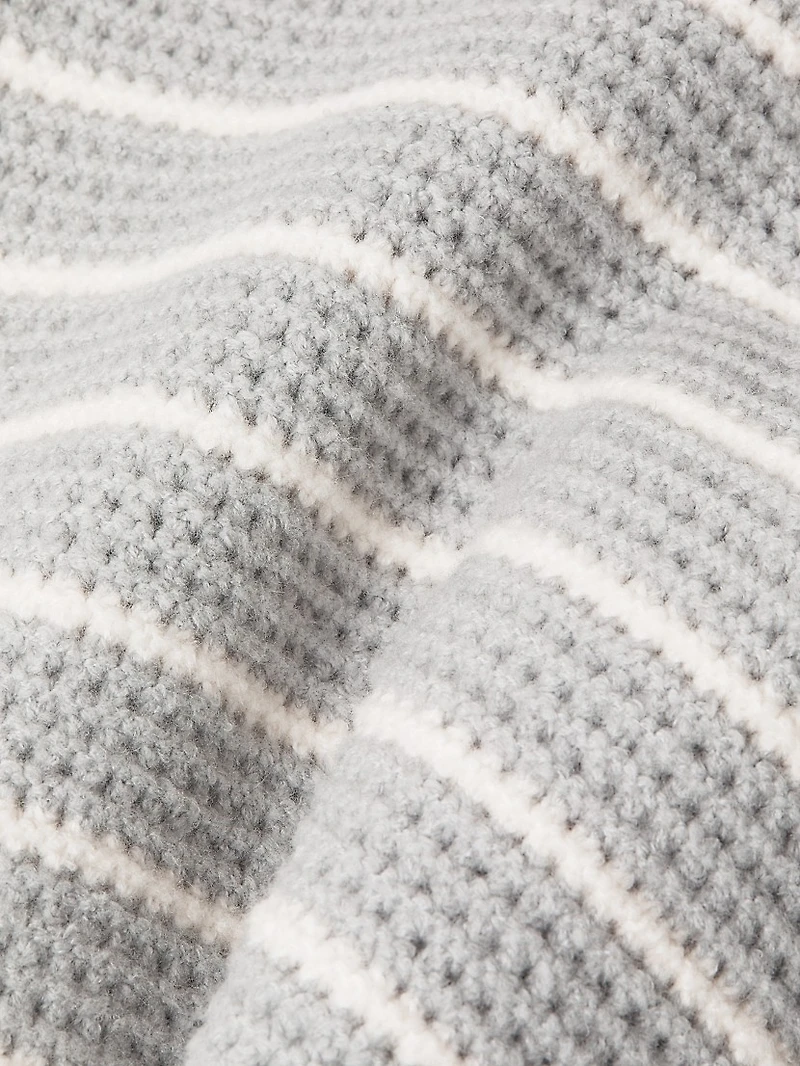 Stripe Cotton Crochet Poncho