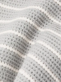 Stripe Cotton Crochet Poncho