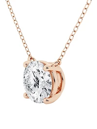 14K Gold & Round Lab-Grown Diamond Solitaire Pendant Necklace