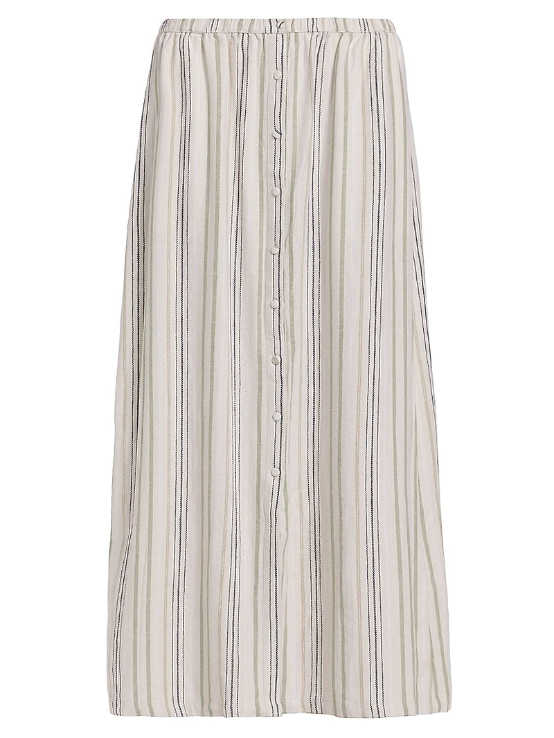 Demi Striped Linen-Blend Maxi Skirt