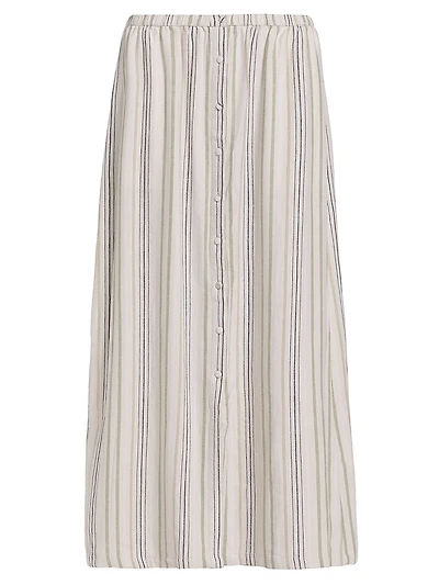 Demi Striped Linen-Blend Maxi Skirt