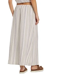Demi Striped Linen-Blend Maxi Skirt
