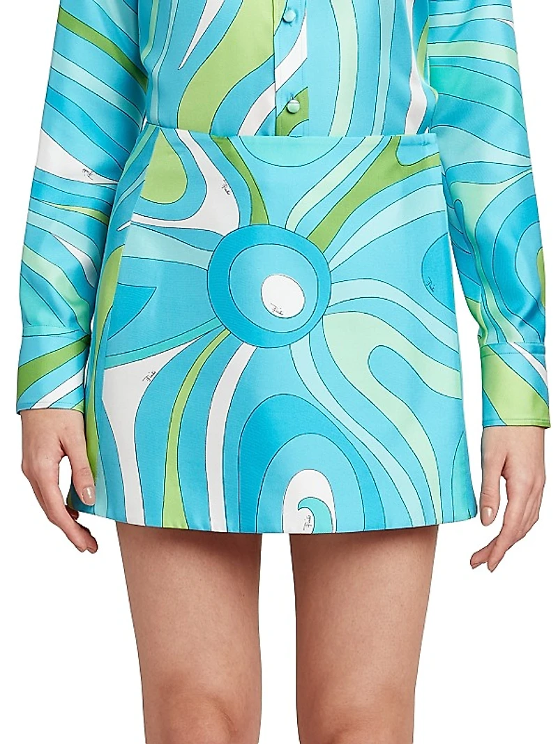 Very Vivara Silk Twill Wrap-Effect Miniskirt