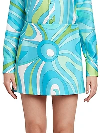 Very Vivara Silk Twill Wrap-Effect Miniskirt