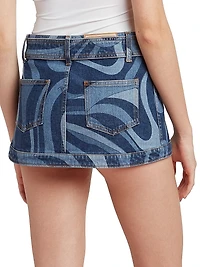 Very Vivara Printed Denim Miniskirt