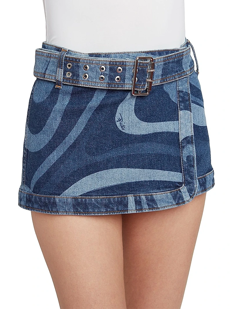 Very Vivara Printed Denim Miniskirt