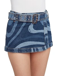 Very Vivara Printed Denim Miniskirt