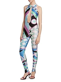 Very Vivara Printed Shiny Stretch Jumpsuit