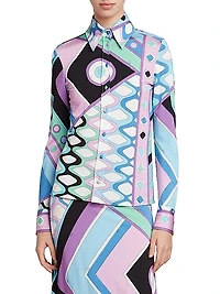 Very Vivara Long-Sleeve Satin Jersey Shirt