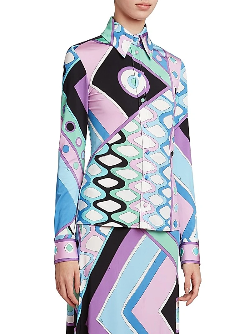 Very Vivara Long-Sleeve Satin Jersey Shirt