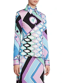 Very Vivara Long-Sleeve Satin Jersey Shirt