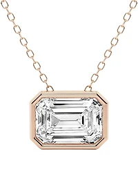 14K Gold & Emerald-Cut Lab-Grown Diamond Solitaire Pendant Necklace