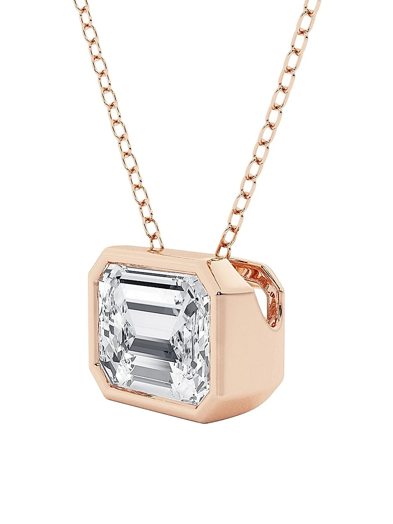 14K Gold & Emerald-Cut Lab-Grown Diamond Solitaire Pendant Necklace