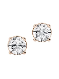 14K Gold & Round Lab-Grown Diamond Stud Earrings