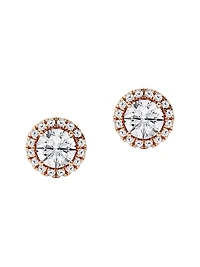 14K Gold & 0.64-3.51 TCW Lab-Grown Diamond Halo Stud Earrings