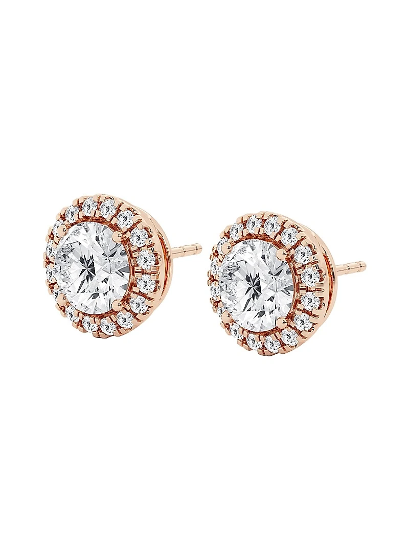 14K Gold & 0.64-3.51 TCW Lab-Grown Diamond Halo Stud Earrings