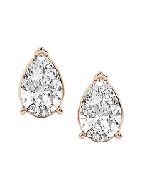 14K Gold & Pear-Cut Lab-Grown Diamond Stud Earrings