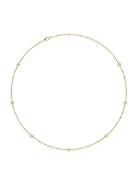 14K Yellow Gold & Lab-Grown 7-Diamond Station Necklace/0.70-2.10 TCW