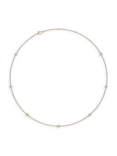 14K Rose Gold & Lab-Grown -Diamond Station Necklace/0.70-2.10 TCW