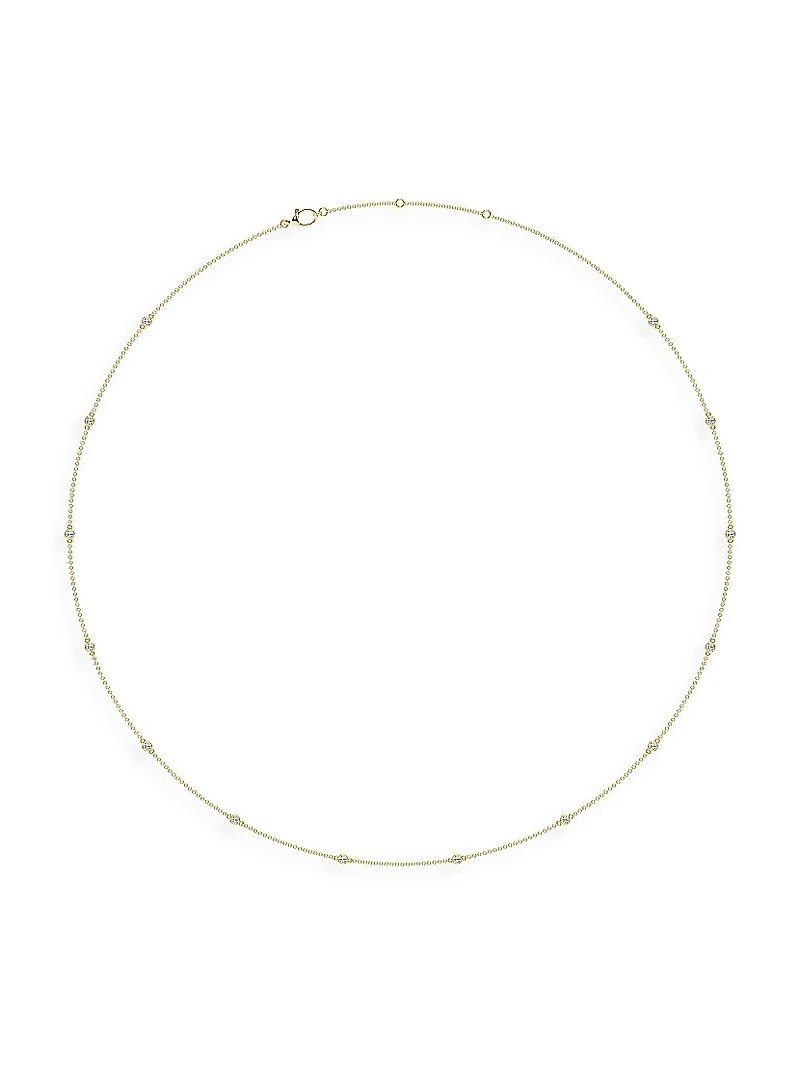 14K Yellow Gold & Lab-Grown 14-Diamond Station Necklace/5.00-20.00 TCW