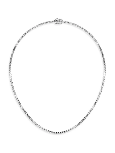 Platinum & Lab-Grown Diamond Tennis Necklace/5.00-20.00 TCW